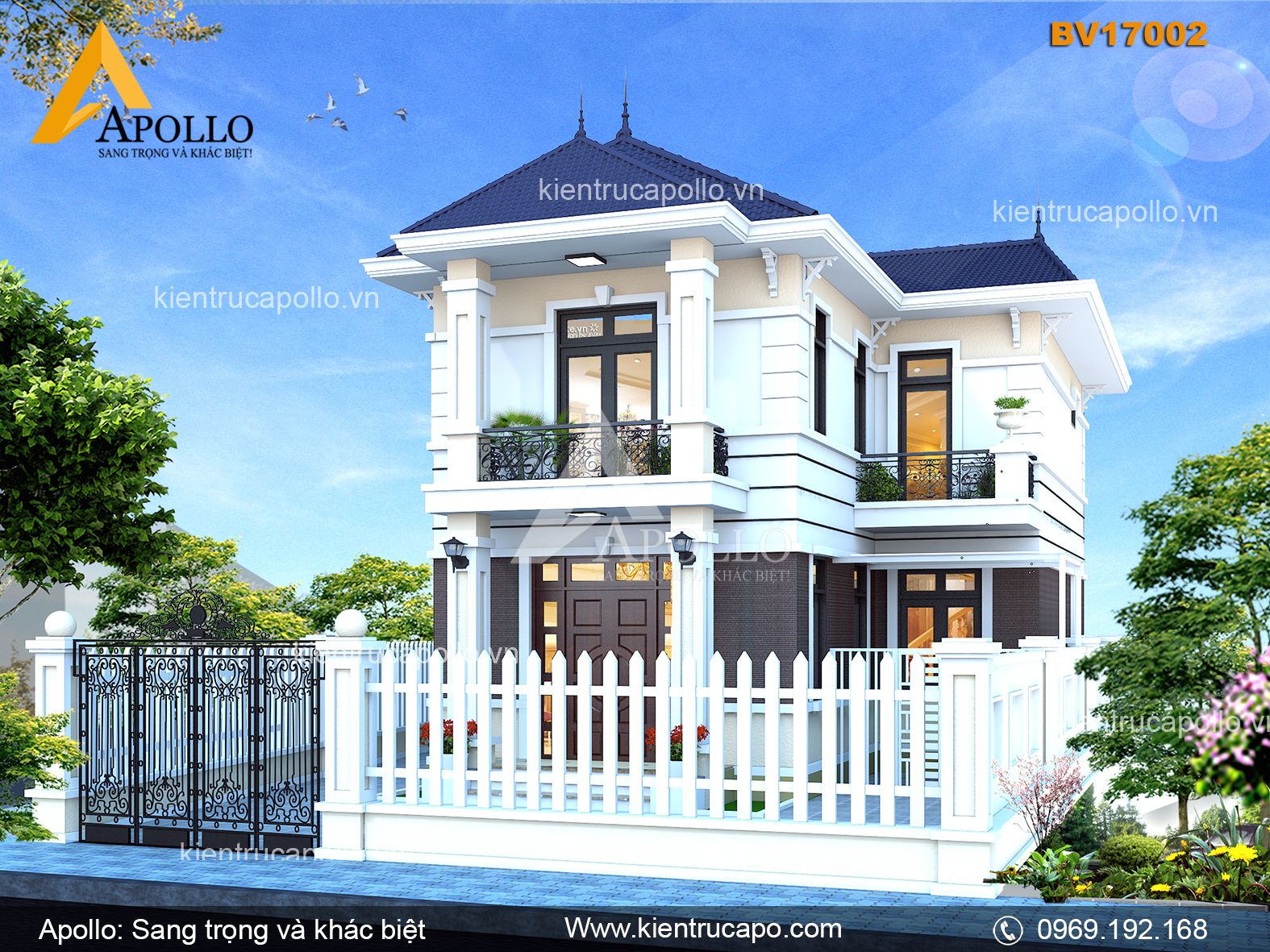 Mẫu nhà vườn phong cách giữa đồng quê (BV17002)